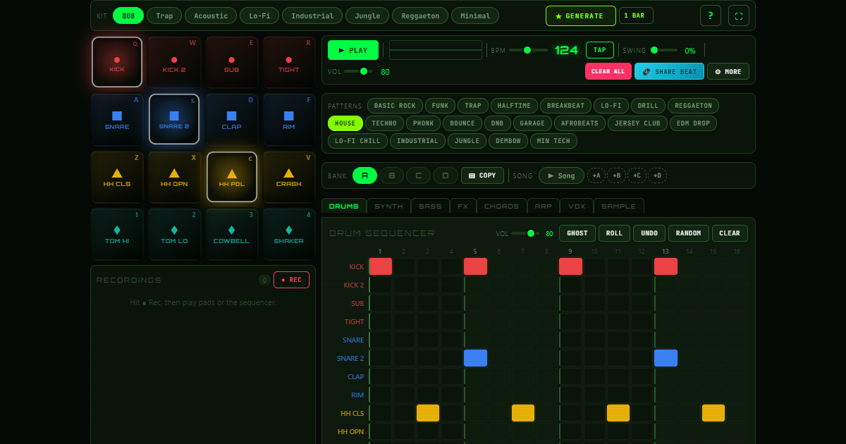 Free Beat Maker Online – Drum Pad & Step Sequencer | ButtonBass